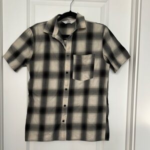 H&M Boys Black and White Plaid Shirt